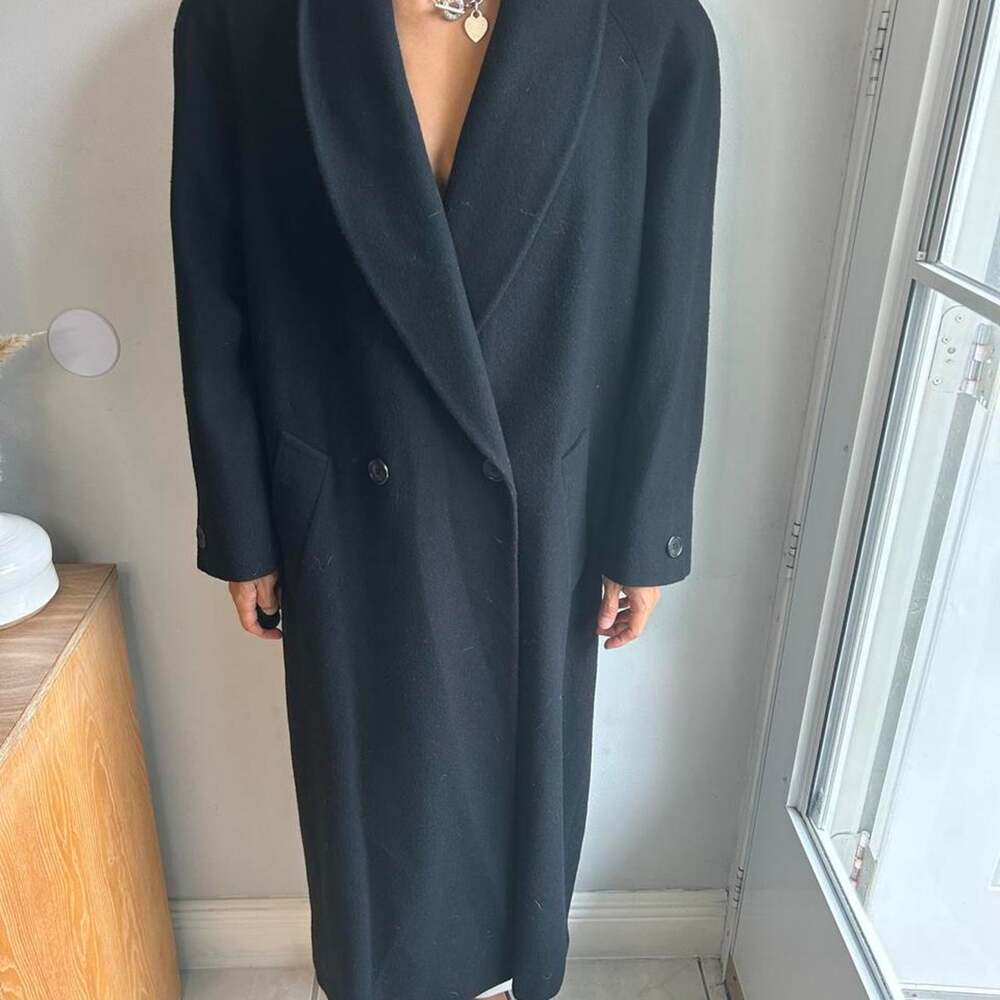 Vintage Jones New York Wool Shawl Collar Coat - Women's M